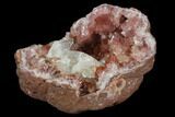 Pink Amethyst Geode Half With Calcite - Argentina #127308-1